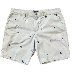 Charleston Threads Chino Shorts Size 38 Embroidered All Over Lighthouse Print